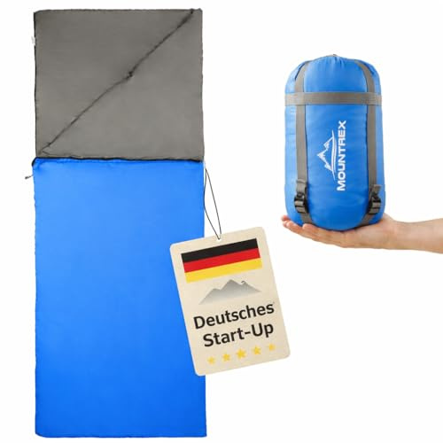MOUNTREX® Saco de dormir – Tamaño pequeño y ultraligero (730 g) – Saco de dormir de verano – Camping Viaje Festival – Acoplable
