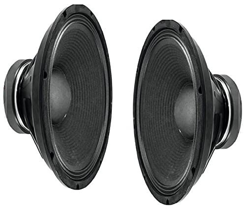 PLUG & SOUND Coppia woofer 25 cm 8 Ohm 10 pollici ** 300w x 2 ** altoparlanti 250mm 26 cm 260mm ricambi casse acustiche attive o passive black