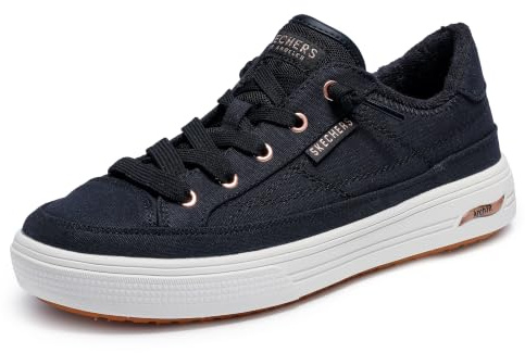 Skechers Women's Arch Fit Arcade-Meet Ya There Sneaker, Black, 8