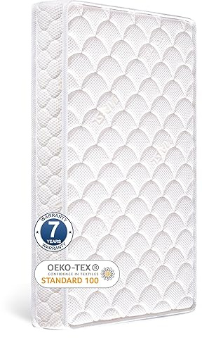 Tiankehan Premium Crib & Toddler Mattress-52x27.6x5, 100% Knitted Fabric, Soft Moisture Absorbent & Breathable Crib Mattress, Fits Standard Cribs & Toddler Beds