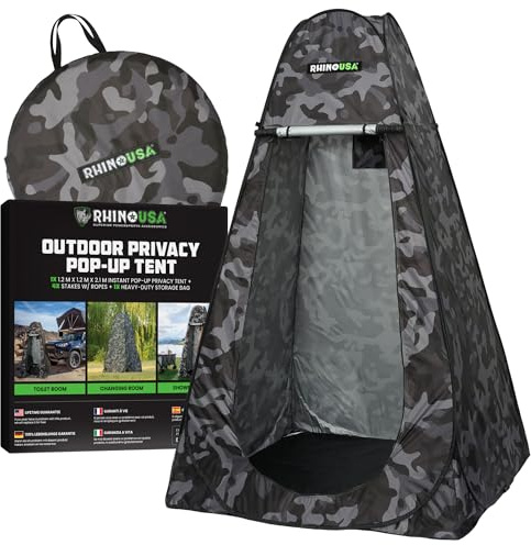 Rhino USA Tente de Confidentialité Pop Up Portable – Tente de Douche Camping, Toilette de Voyage et Abri Pluie – Parfaite pour la Plage et Le Camping – Légère, Robuste et Installation Instantanée