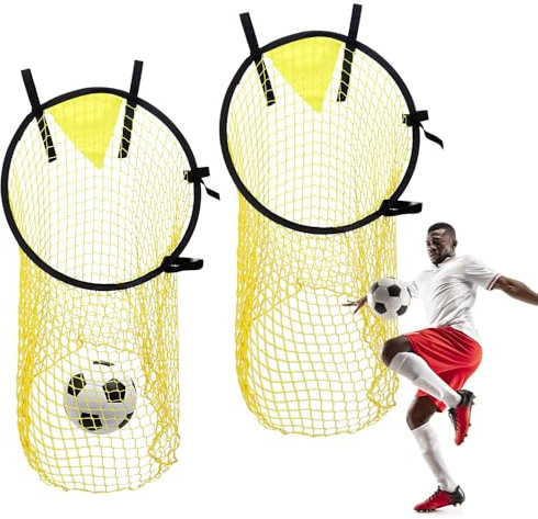 BNGXR Fussball Ziel, 2 Stück 43.5x71.2cm Fußballtor Zielnetz, Fussball Trainingszubehör, Fußball-Zielnetz, Fußball-Tretnetz mit Verstellbaren Riemen für Training Schießgenauigkeit Verbesserung