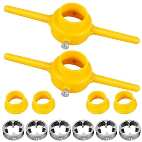 Asuinxurr Lot de 2 jeux de tarauds pour tuyaux en plastique, kit de filetage de tuyau en PVC, kit d'outils sanitaires, kit de coupe de tuyau d'eau, kit de coupe de tuyau en plastique, de tarauds