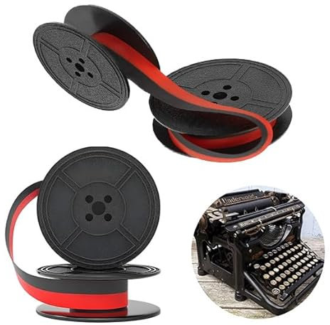 2 stycken färgband skrivmaskin färgband för skrivmaskin dubbelpack skrivmaskinband kompatibel med klassiska modeller universal färgband för skrivmaskin röd och svart nylon typwriter