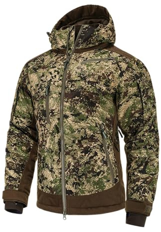Full mundur Chaqueta de caza de camuflaje naranja, chaqueta de invierno para hombre, resistente al viento y al agua.