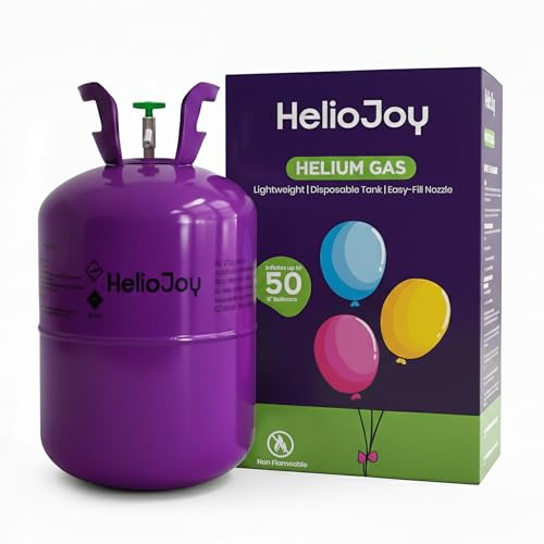 Helium Balloon Gas Canister - Inflates Up to 50 x 9 inch Balloons - Portable Helium Gas Canister with Easy Fill Nozzle for Party Decorations, Birthdays, Weddings & Events