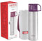 Milton Thermosteel Glassy 1000, Double Walled Vacuum Insulated 1000 ml | 34 oz | 24 Hours Hot and Cold Water Bottle with Drinking Cup Lid and Cover, Stainless Steel, BPA Free, Leak Proof | Purple