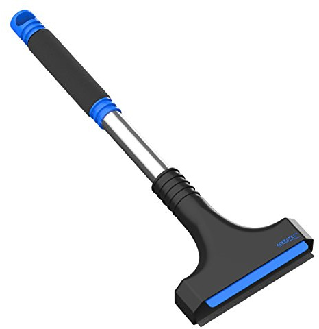 AUPROTEC Ice Scraper with Polycarbonate Ice Scraper Windscreen + Rubber Squeegee and Non-Slip Handle Winter Tool A 12 – Colour: Black-Blue