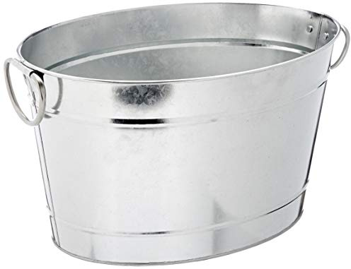APS 36095 TIN - Recipiente para bebidas (metal galvanizado, con inserto de plástico y asas de anillo sólidas, 40 x 28 x 22 cm, 11 ltr.…