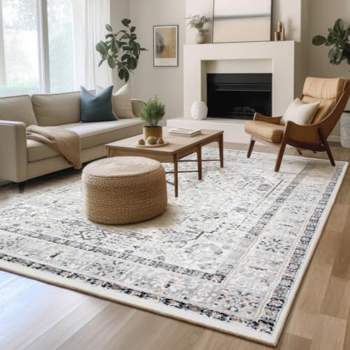 Carpeto Alfombra Salón 80x150cm Crema Clásico Oriental Suave Suelo Radiante