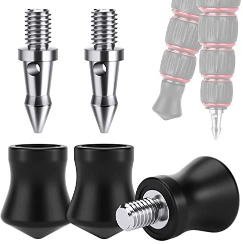 NEEWER Pies de Goma para trípode, 3 Patas Antideslizantes para Suelo Irregular, Punta de Repuesto de 3/8 Pulgadas, Compatible con Andoer Gitzo Benro, Induro Kingjoy Weifeng, trípode monopod, HW-21