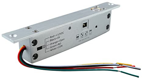 Elektrisches Riegelschloss DC 12 V, 5 Leitungen, Elektronisches Türschloss, Schmales Riegelriegel-Türschloss mit Zeitverzögerter LED-Anzeige für die Türzugangskontrolle