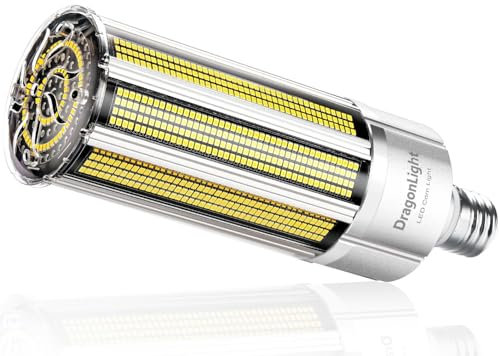 DragonLight 2024 Neueste 240W Superhell Mais Licht LED Glühbirne Lüfterlos(Ersetzt 1400Watt) - E40 Edison LED Lampe 5000K Kaltweiß 32400 Lumens - Gut für geschlossene Leuchten