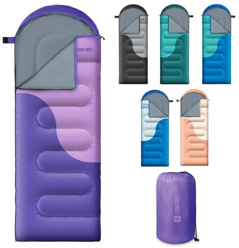 Sleeping Bags for Adults&Kids,Lightweight Waterproof Warm Weather Sleeping Bag,Compact Portable Sleeping Bag for Camping,Essentials Gear for Camping Hiking Outdoor Travel (palepurple)