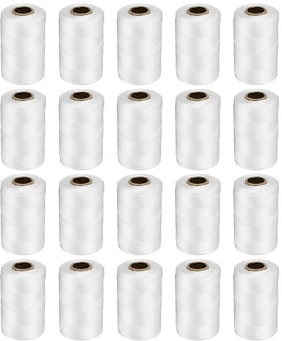 sourcing map 20PCS Solid Braid Nylon Rope 3/50 Inch 500 ft Multipurpose Polypropylene Utility Rope Cord Line for Camping Flag Pole Knot, White