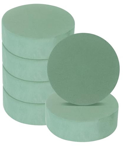 sourcing map Bloque de espuma floral redondo de 4.7 x 1.5 pulgadas, ladrillos de espuma de flores secas o húmedas para arreglos florales, decoración de bodas, fiestas de cumpleaños, verde, paquete de