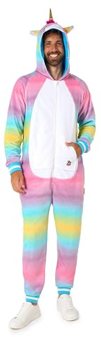 OppoSuits Erwachsene Einteiliger Pyjamas - Tier-Strampler - Einhorn Onesie - Weiß