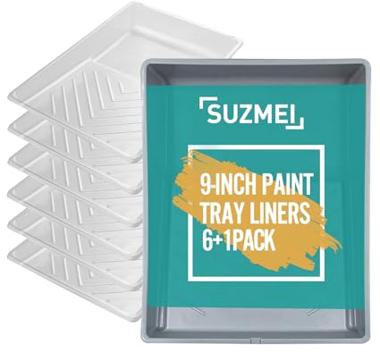 6pc-paint tray liners+1pc-Paint tray，Professional Plastic Roller Trays Decorators Painting Paint Tray paint trays roller tray paint roller and tray