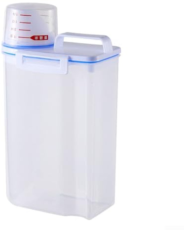 Dispensador de cereales para alimentos con tapas, 1 recipiente para almacenamiento de alimentos secos, eficiente y ahorro de espacio