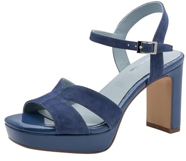 Sandale femme Tamaris à talon bloc en cuir bleu 35 EU