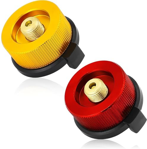 2 PCS Gas Canister Adapter for Butane, Reusable Stove Connector to Screw Gas Cartridge, Nozzle Bottle Convert Adapter for Camping Stoves & Outdoor Cooking