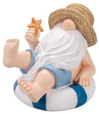 Ideen mit Herz | Figura decorativa de gnoble en anillo de natación 1 | decoración marítima baño | divertido enano de jardín | verano, playa y vacaciones
