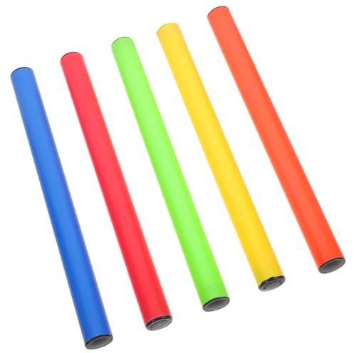BATHVEVE 5 pièces Bâtons de Relais Couleur Vive Léger et Souple pour Course et Jeux Sportifs Plein Air Fournitures pour Compétition Scolaire