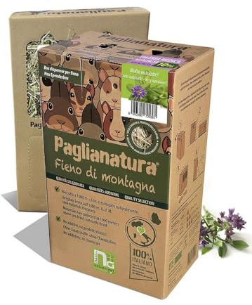 Dispenser Fieno Montagna 600gr con Alfalfa | Porta Fieno per Piccoli Animali | Facile da Usare e Pulire