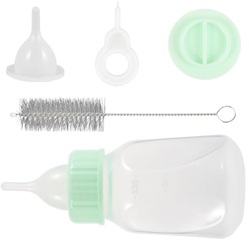 JECOMPRIS Biberón Reutilizable para Cachorros y Gatitos 120ml Portátil de Plástico Resistente para Alimentación en Exterior