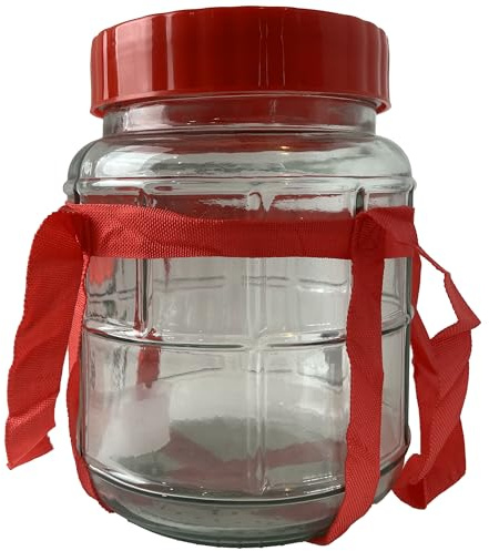 Festa Italia Tarro De Cristal Hermético 6L Con Asas - Recipiente Para Fermentación, Kimchi, Kéfir Y Kombucha, Tarro Grande Con Apertura Para Airlock De Fermentación