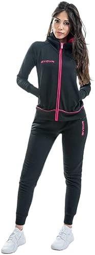 Givova Herren Anzug Star New Sportoutfit, schwarz/fuxia, XL EU
