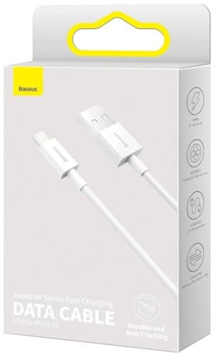 Baseus Superior USB Cable - Micro USB Fast Charging Cable 2A 1m White (CAMYS-02)