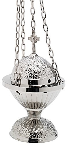 Incensario NKlaus con Cadena de incensario de oscilación Cruzada 70cm Cuenco Interior latón 7620