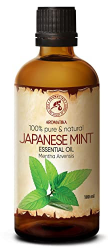 Huile de Menthe Japonaise 100ml - Mentha Arvensis - Huile Essentielle de Menthe - Huile de Menthe Pure et Naturelle pour Aromathérapie - Sauna - Diffuseur Arôme - Lampe à Parfum