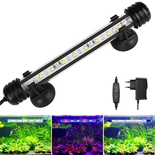 BELLALICHT LED Timer Aquarium Light - Aquarium Lamp [RGB-White Light] with Built-in Timer Dimmer, Dimmable 10 Brightness Levels IP67 Waterproof Light for Fish Tank Plant, L-19C