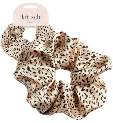 Kitsch Brunch Scrunchies - No Crease Hair Ties for Girls, Scrunchies for Women | Perfect for Daily Wear or Any Occasion | Ideal Gifts for Women - Leopard Print