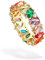 Michooyel Ewigkeits-Regenbogen-Ring, Bandring für Damen und Mädchen, 18 Karat vergoldet, ovaler mehrfarbiger Zirkonia-Ewigkeitsring
