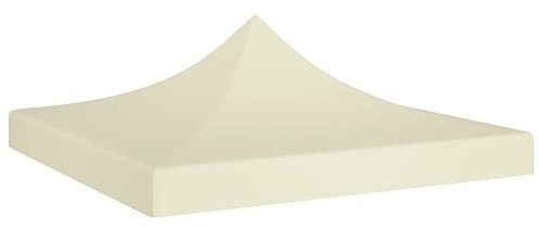 HIGSOSE Partyzelt-Dach 2x2 m Creme 270 g/m² Ersatzdach Pavillon Pavillon Zubehör Pavillondach Wasserdicht Stabil Winterfest Dach für Pavillon Gartenpavillon Abdeckung