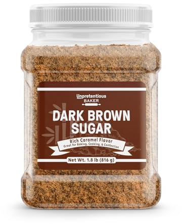 Unpretentious Dark Brown Sugar, Great for Baking, Rich Caramel Flavor, Sweetener (1.8 Pound)