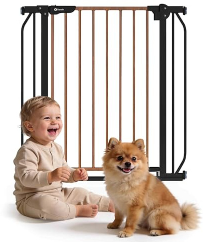 Lionelo Truus Slim Barrière de Sécurité Enfant et Chien 75-105 cm, Barrière Escalier et Porte à Pression sans Perçage, Fermeture Automatique, AutoStop, Double Verrouillage, Ouverture Double Sens
