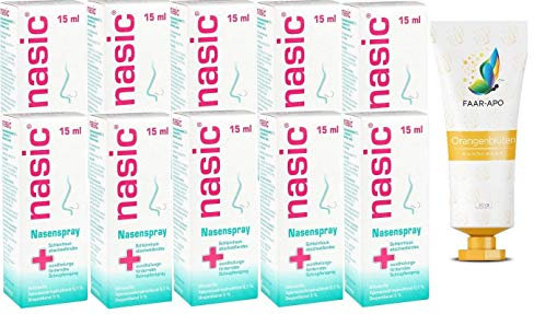 nasic Nasenspray mit dem Wirkplus| Abschwellendes & wundheilungsförderndes Schnupfenspray für Erwachsene & Schulkinder | Mit Xylometazolin & Dexpanthenol |Sparset mit 10 x 15 ml