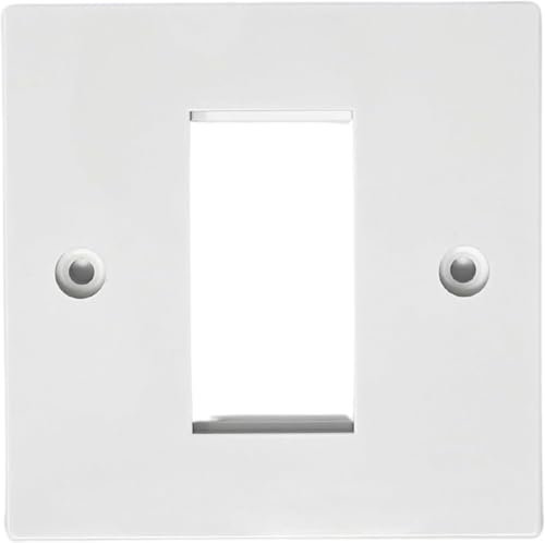 Evoges White Square Edge 1 Gang 1 Module Euro Face Plate for AV, USB Outlets, Data Ports, Switches