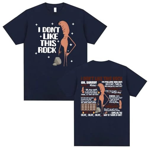 Tonidos Maglietta Marcus The Worm I Don't Like This Rock Print Top Estivo Ampio Vintage Unisex Oversize A Maniche Corte Abbigliamento Cosplay per Uomo E Donna XXS-4XL-Navy Blue||x_s