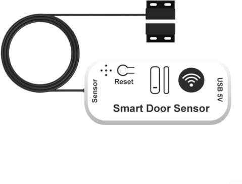 WiFi smart garagedörröppnare med magnetisk sensor, 2,4 G trådlös kontroll för Alexa och Google Assistant, app-fjärrkontroll, röstaktivering, enkel installation för hemsäkerhet, vit (WIFI)