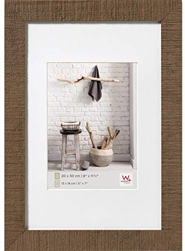walther design Bilderrahmen braun 10 x 15 cm mit Passepartout, Home Holzrahmen HO015P