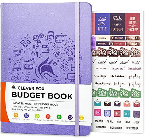 Clever Fox Livre de Budget – Planificateur Financier, Organiseur et Carnet de Suivi des Dépenses. Livre de Comptes Budget Mensuel Ménage et Finances Personnelles. Format Compact – Lavande