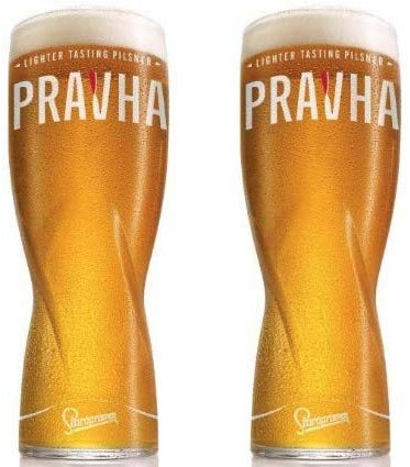 2 verres à demi-pinte Pravha.