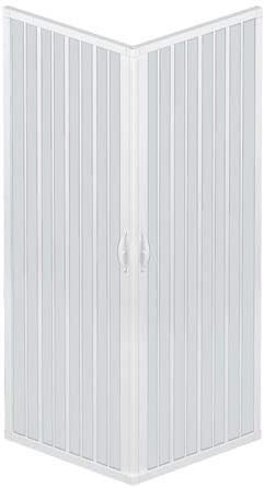 Cabine de douche avec portes pliantes, autoportante, 100 x 100 cm, angle, réduite, couleur blanche pastel