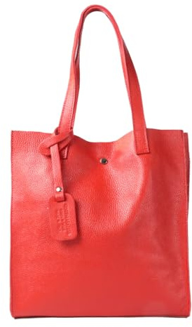 1990s Bolso shopper mujer de piel para personalizar tote grande con neceser dentro regalo mujer (No personalizable, Rojo)