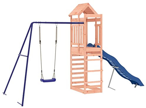 vidaXL Outdoor Playset | Made with Solid Douglas Wood | Features Climbing Frame, Swing Set, Slide & Sand Pit | Suitable for Kids aged 3-8 years | Weight Capacity: 45 kg